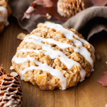 Close up of a cookie.