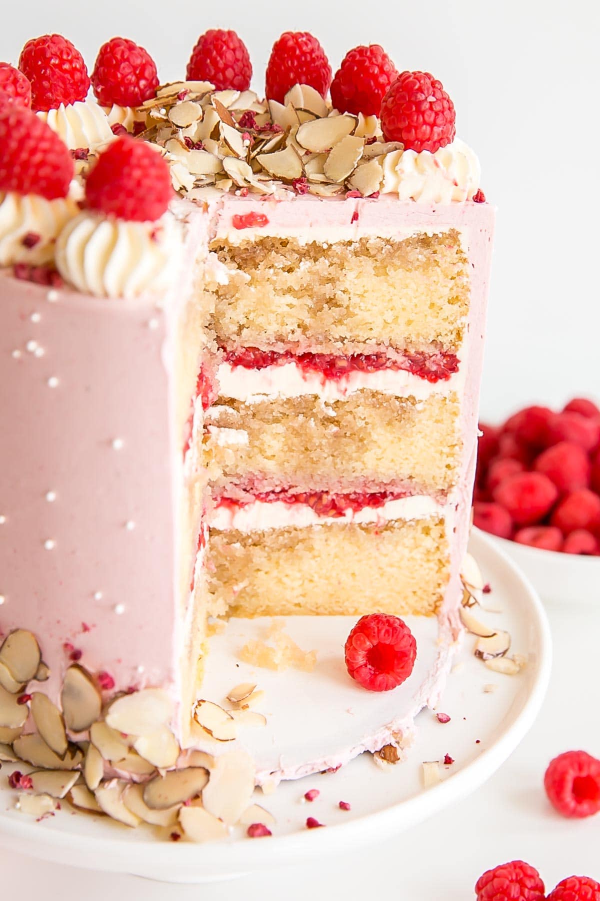 Angled cross section shot of the cake.