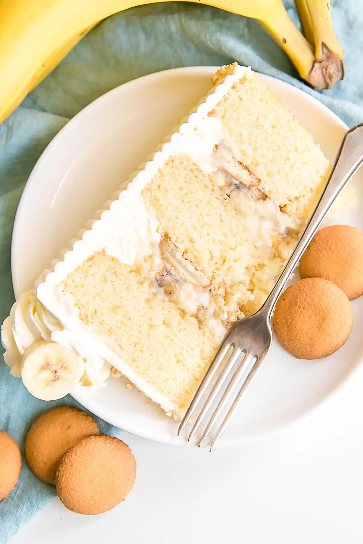 A slice of cake on a plate.