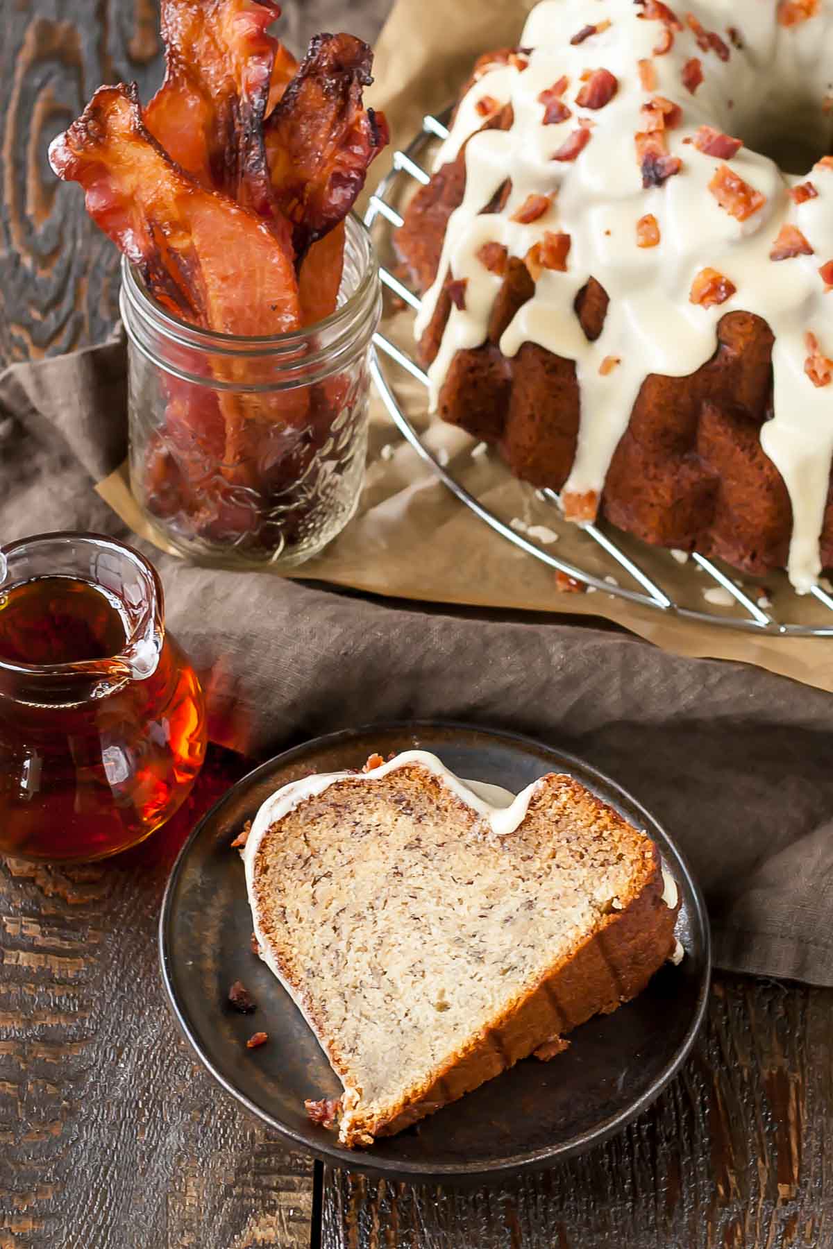 slice of cake on a plate.