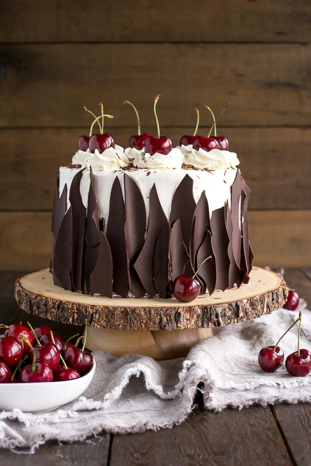 A piece of cake sitting on top of a wooden table