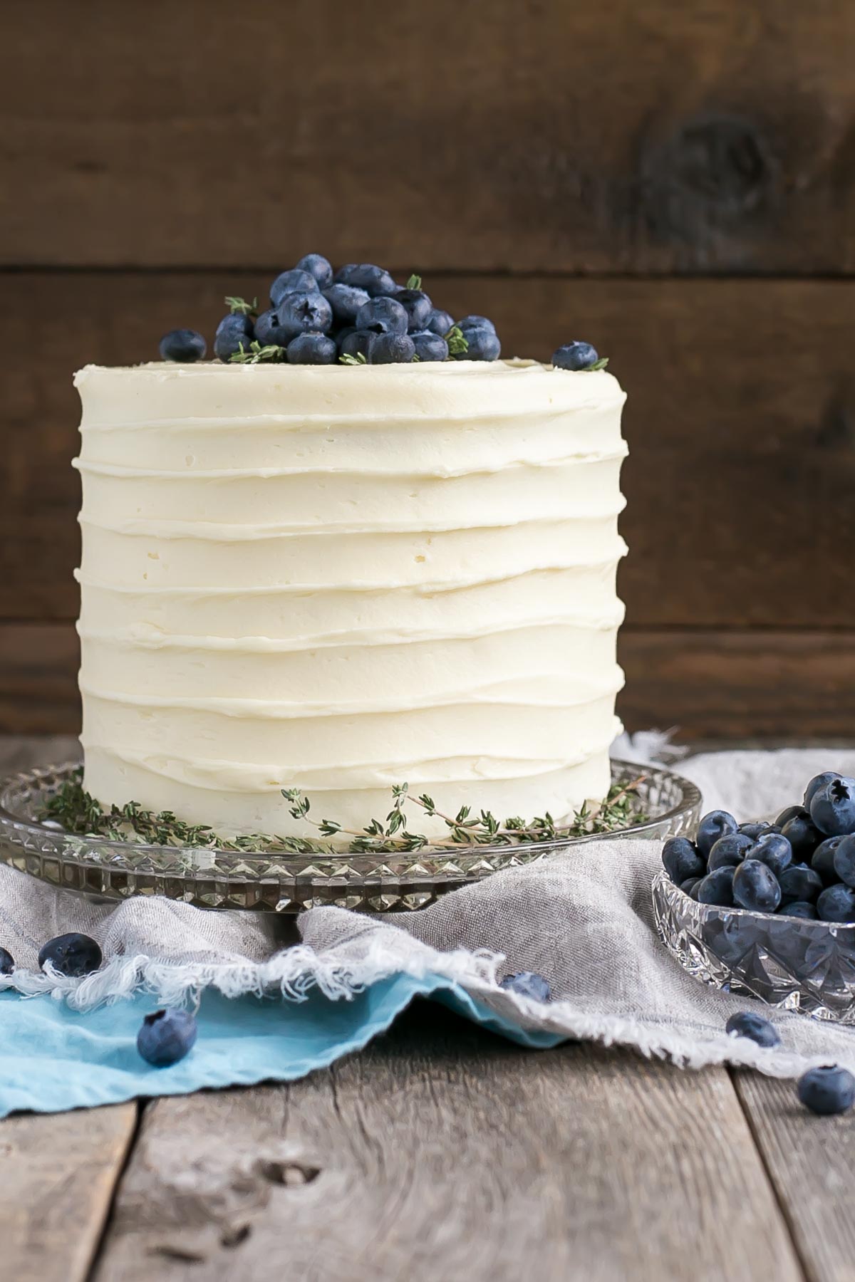 Banana Cake recipe with fresh blueberries.