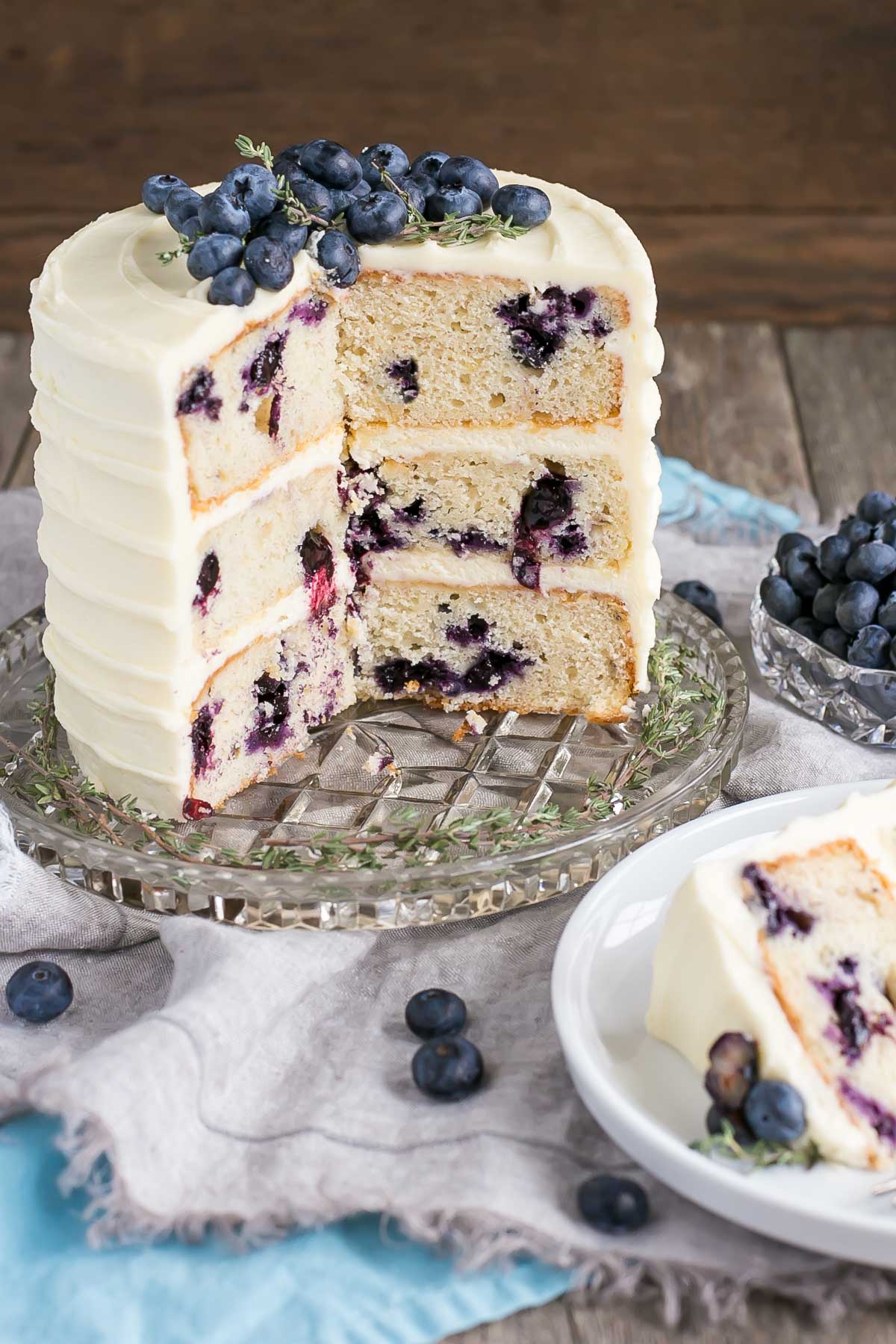 Cross section of this Blueberry Banana Cake.