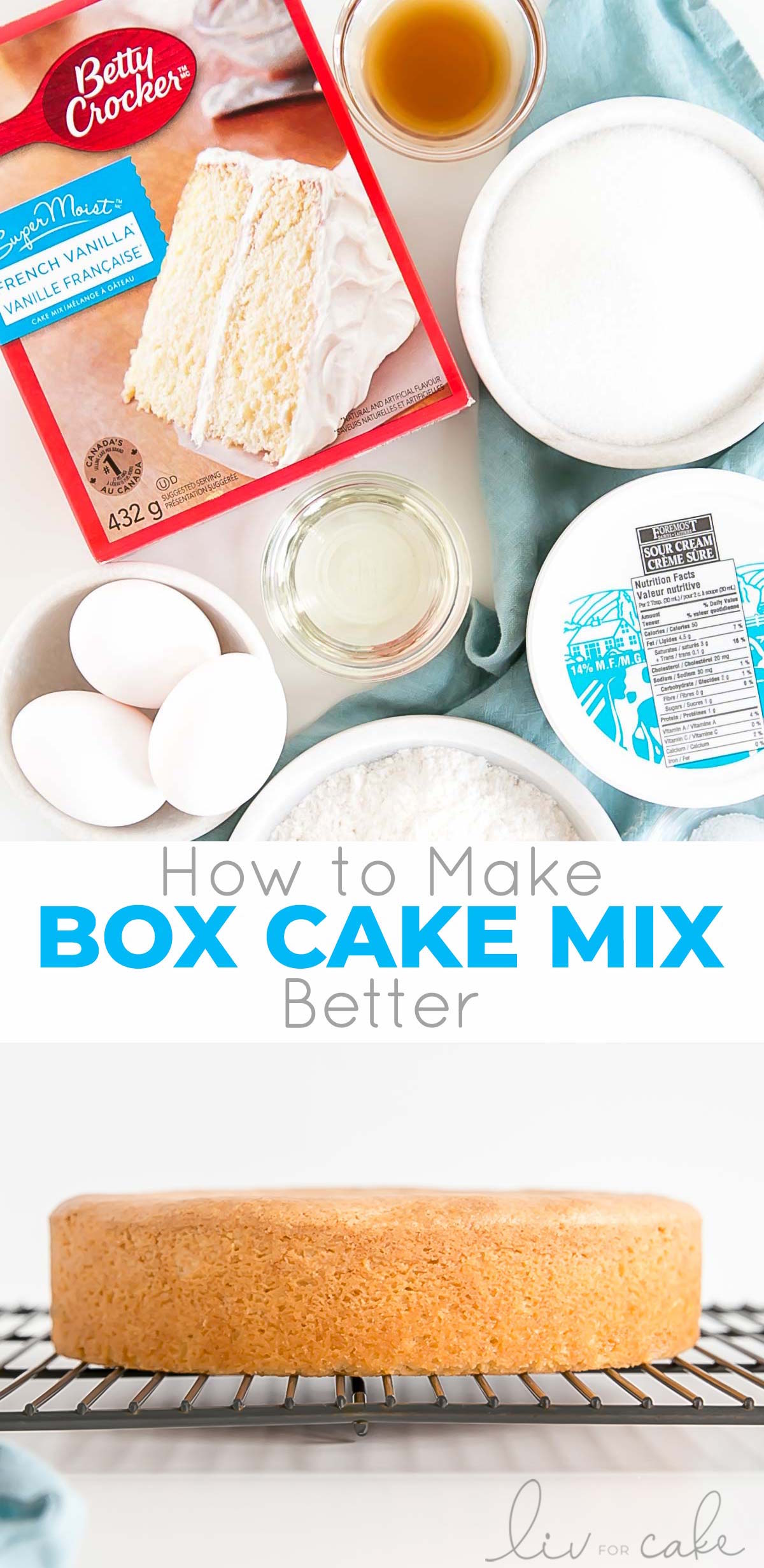 Box cake mix collage