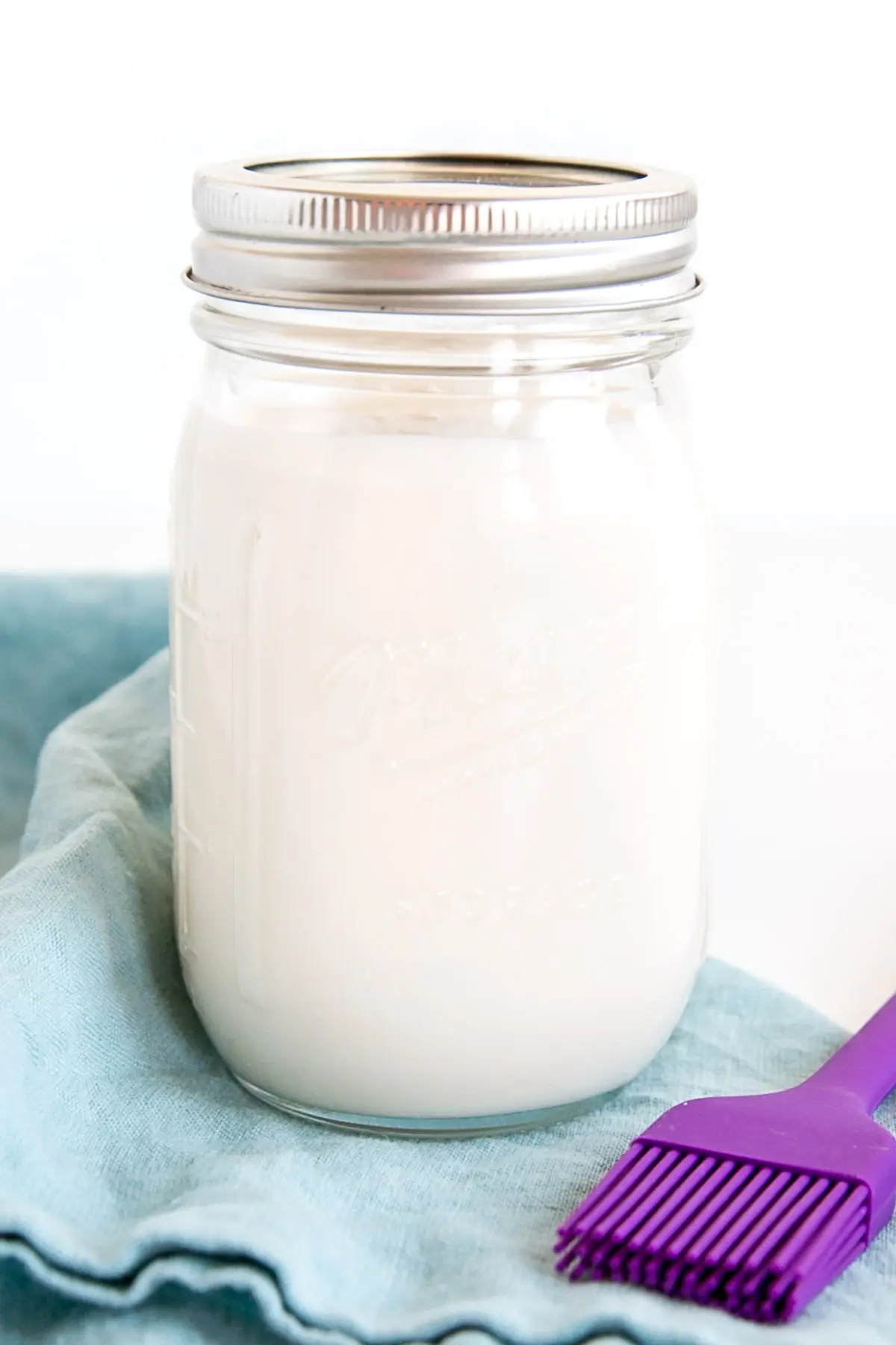 Jar filled with cake goop