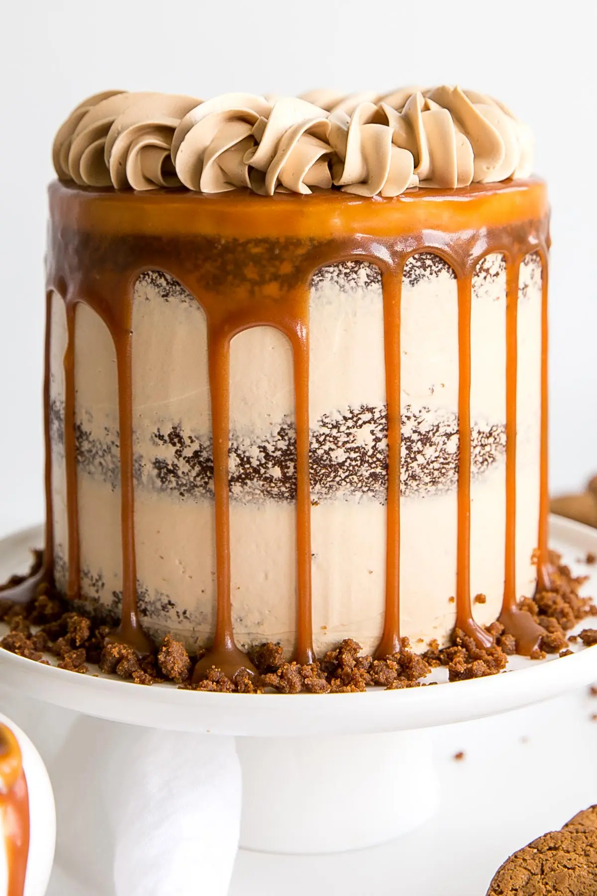 Close up showing caramel drip 