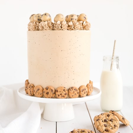 A decorated cake on a cake stand