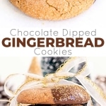 These Chocolate Dipped Gingerbread Cookies are the perfect treat for the holiday season! Chewy ginger spiced cookies dipped in dark chocolate. | livforcake.com