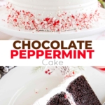 chocolate peppermint cake collage