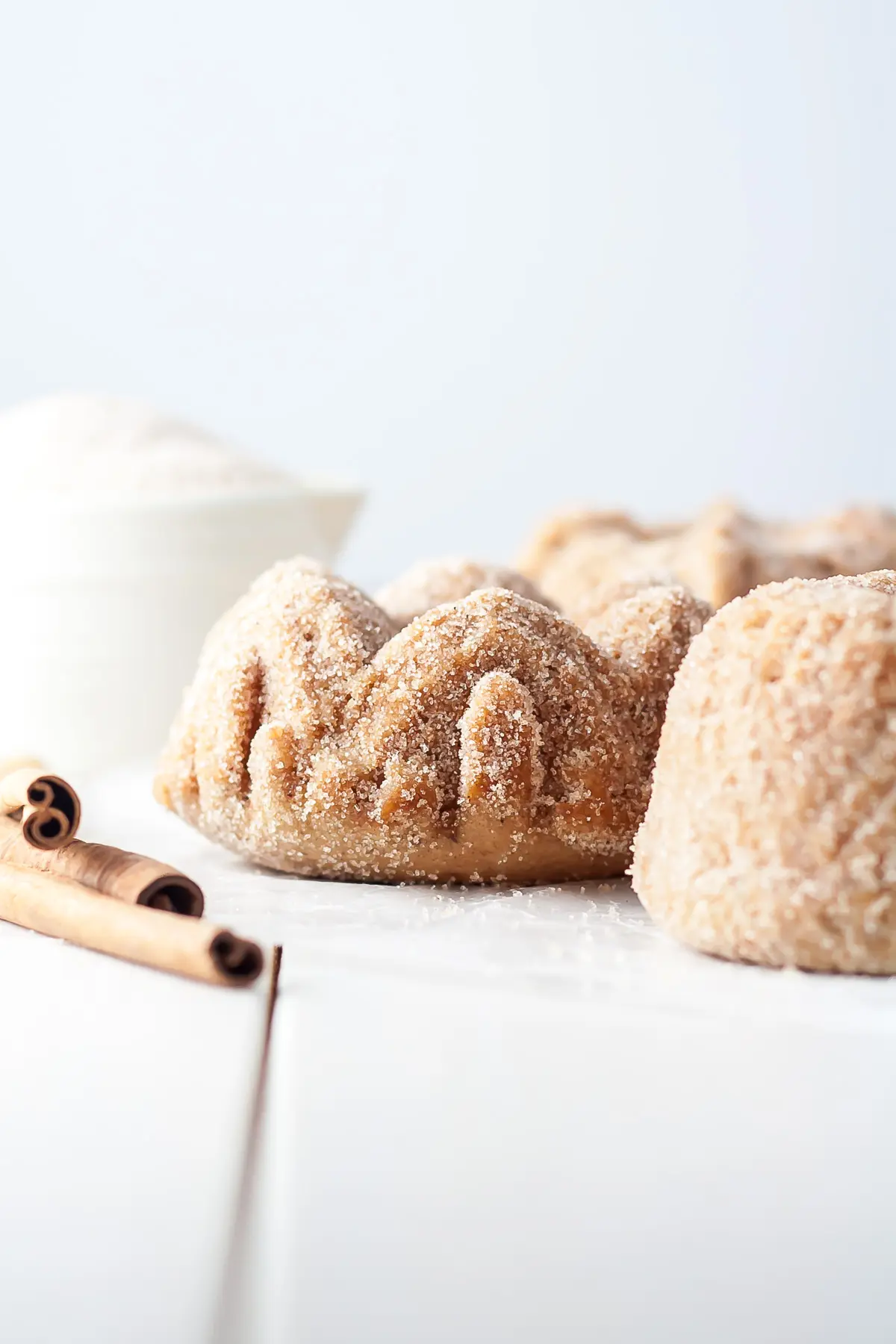 Close up of a mini cinnamon toast bundt.