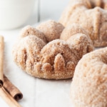 Close up of a mini cinnamon toast bundt.