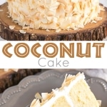 This moist and delicious coconut cake recipe is infused with natural coconut flavour throughout and decorated with giant toasted coconut flakes. | livforcake.com