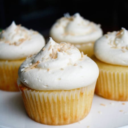 Close up of a cupcake.