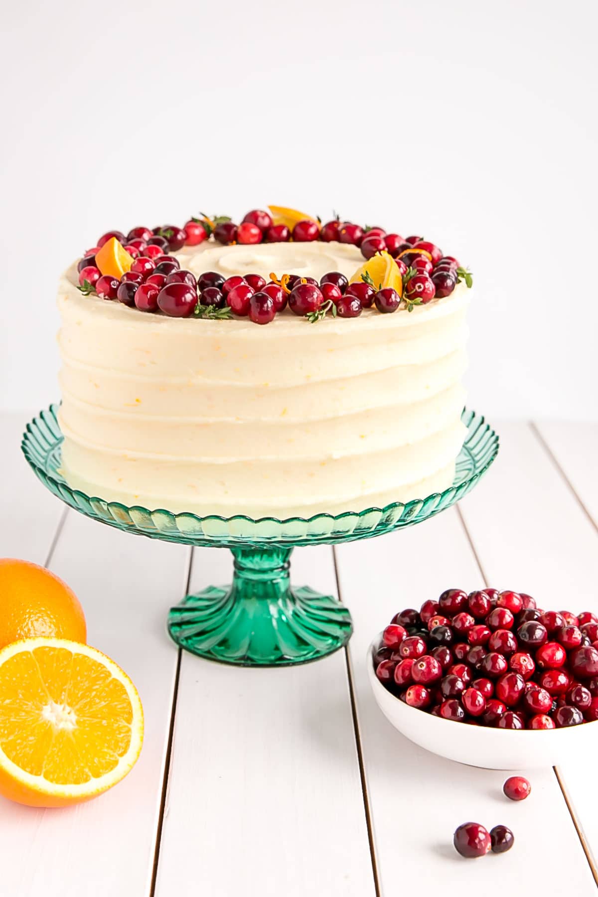 A cake with fruit on top of a table