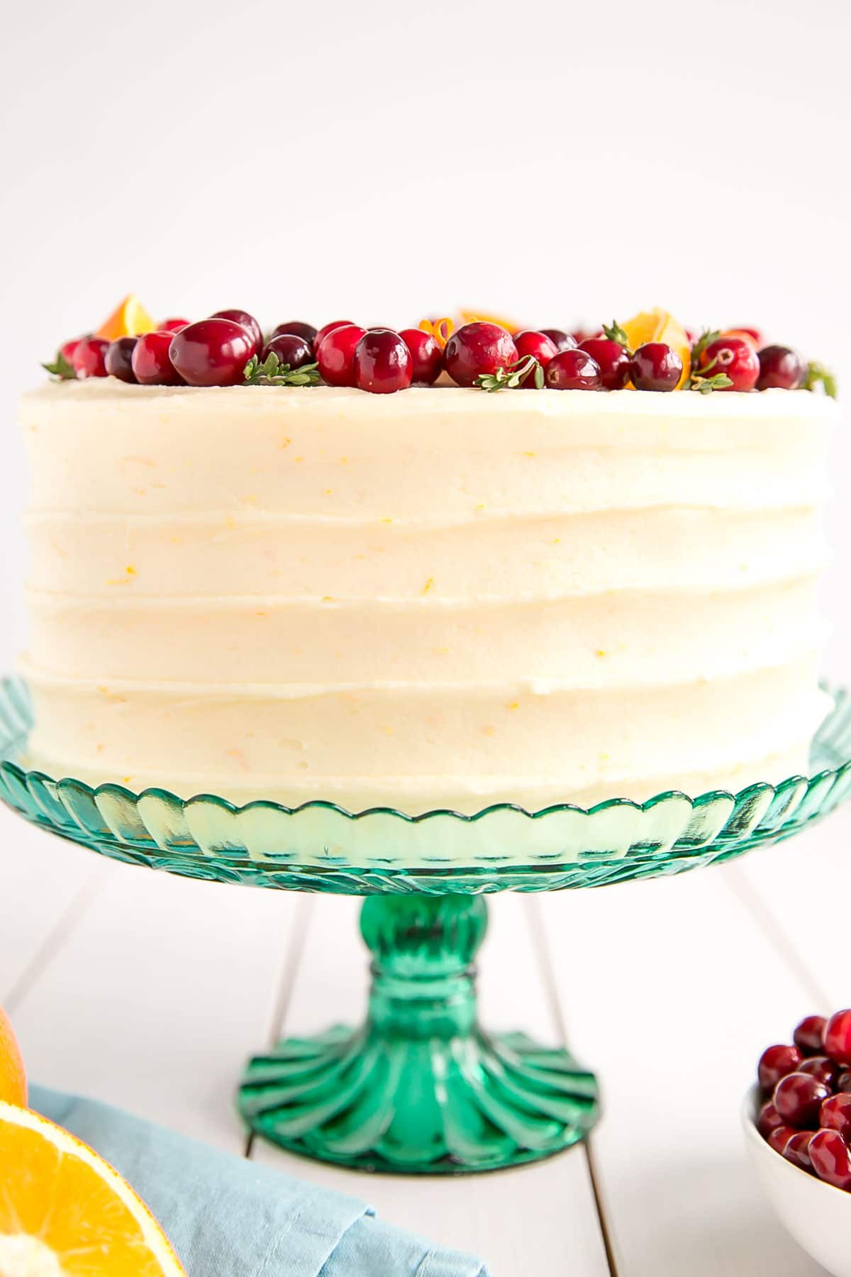 A cake with fruit on top of a table