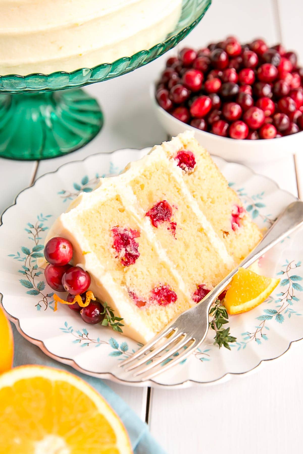 A cake with fruit on a plate