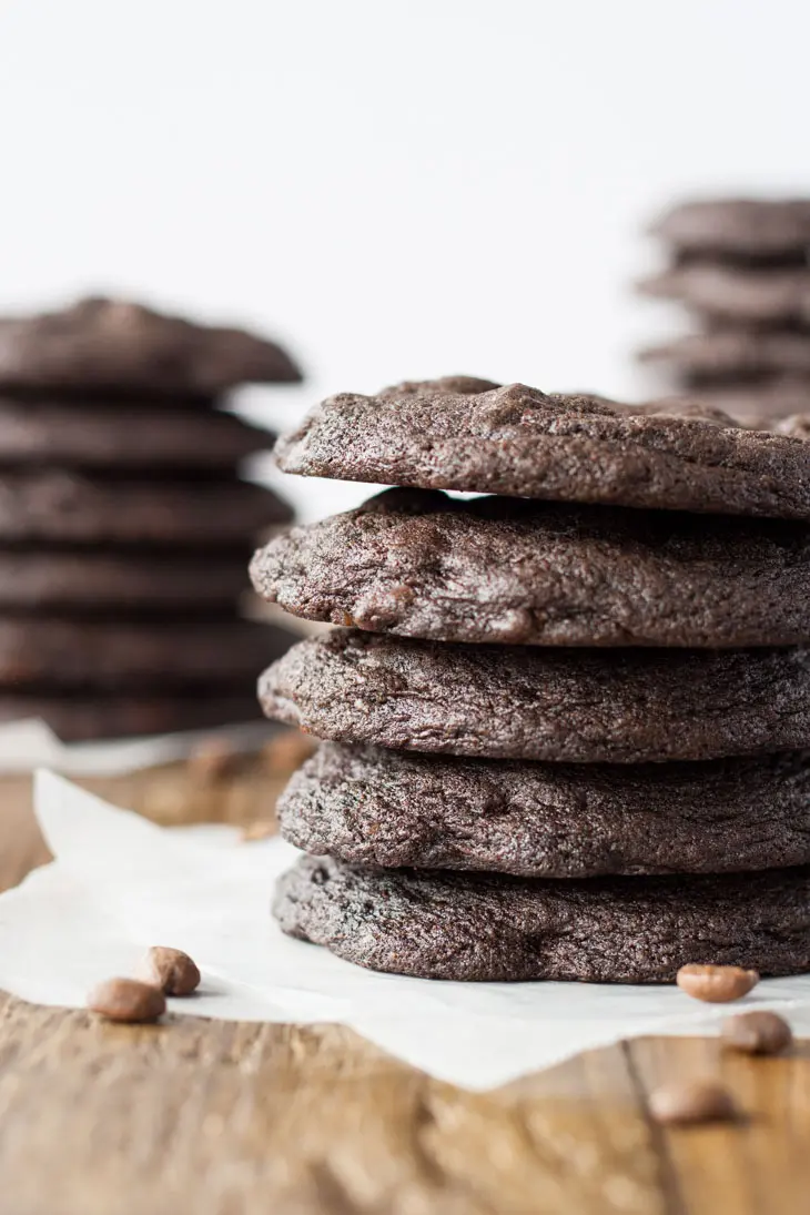 Close up of a Stack of cookies.