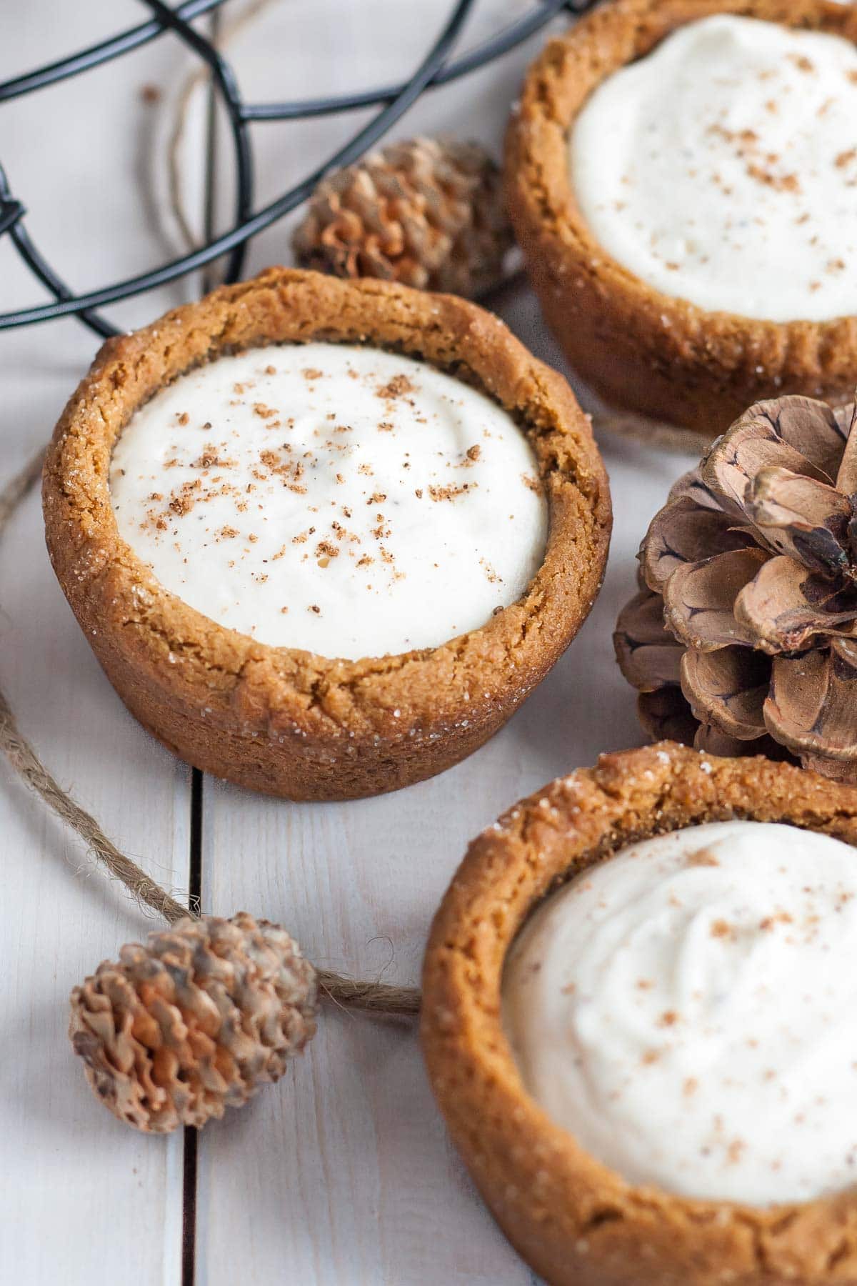 Three cookie cups side by side