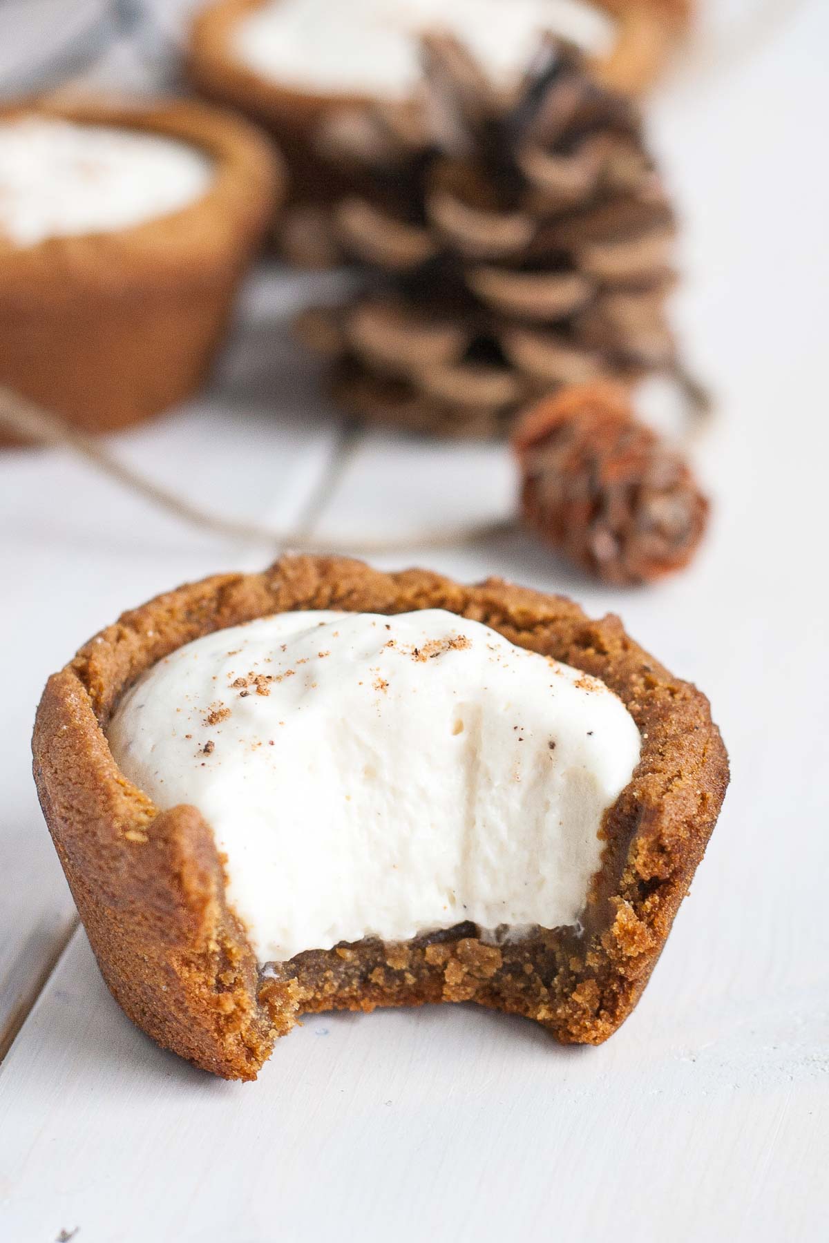 Cookie cup with a bite taken out.