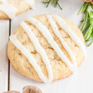 Close up of a cookie.