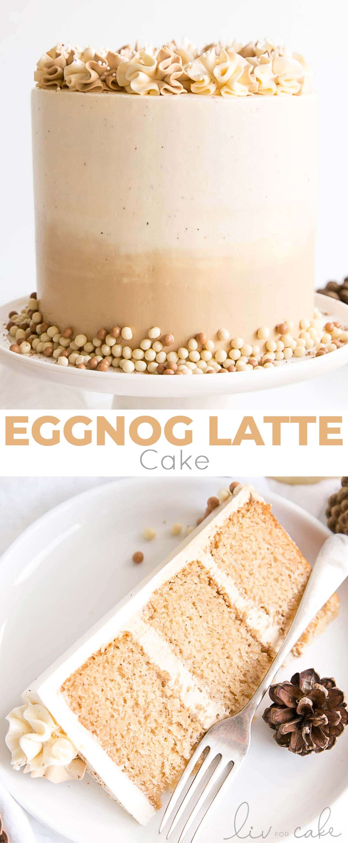 Eggnog Latte Cake collage