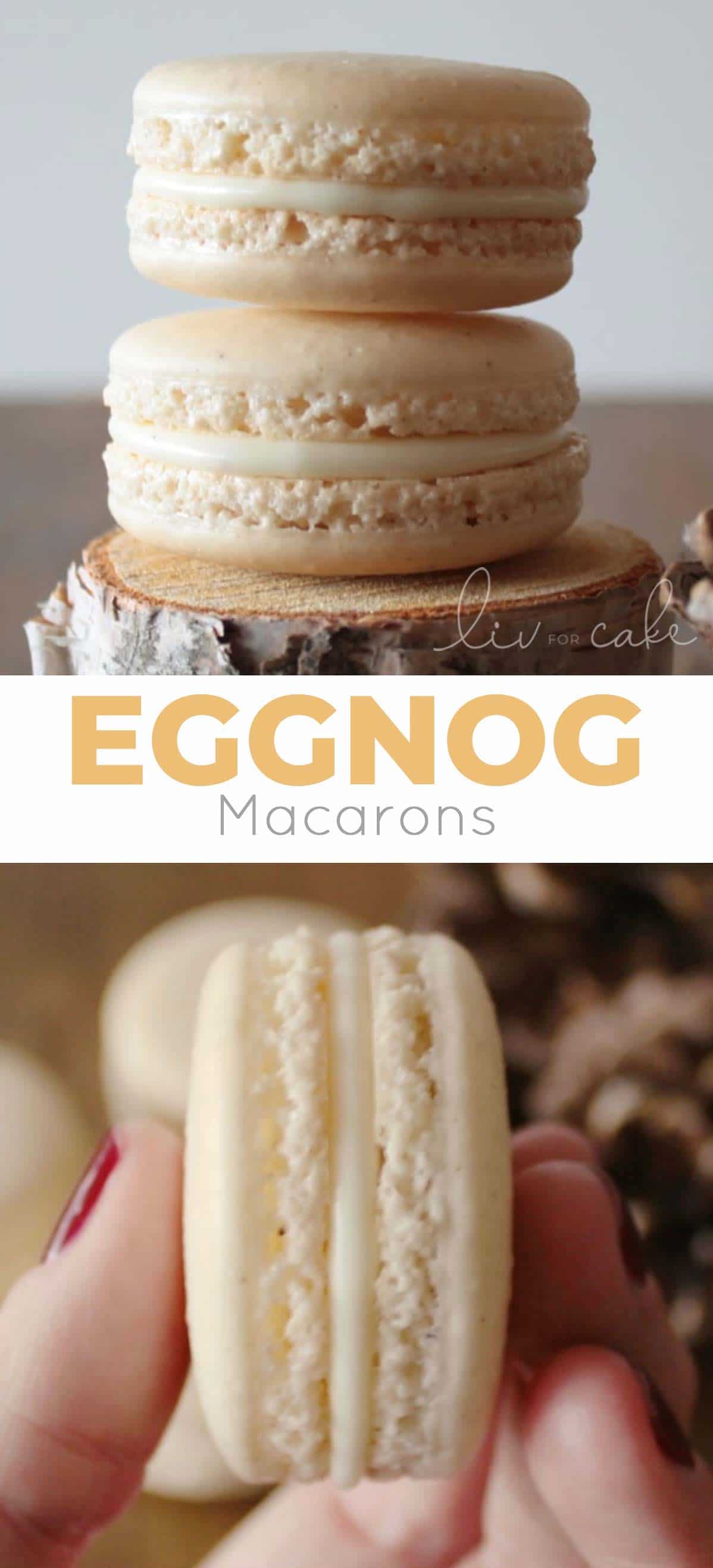 Eggnog Macarons collage