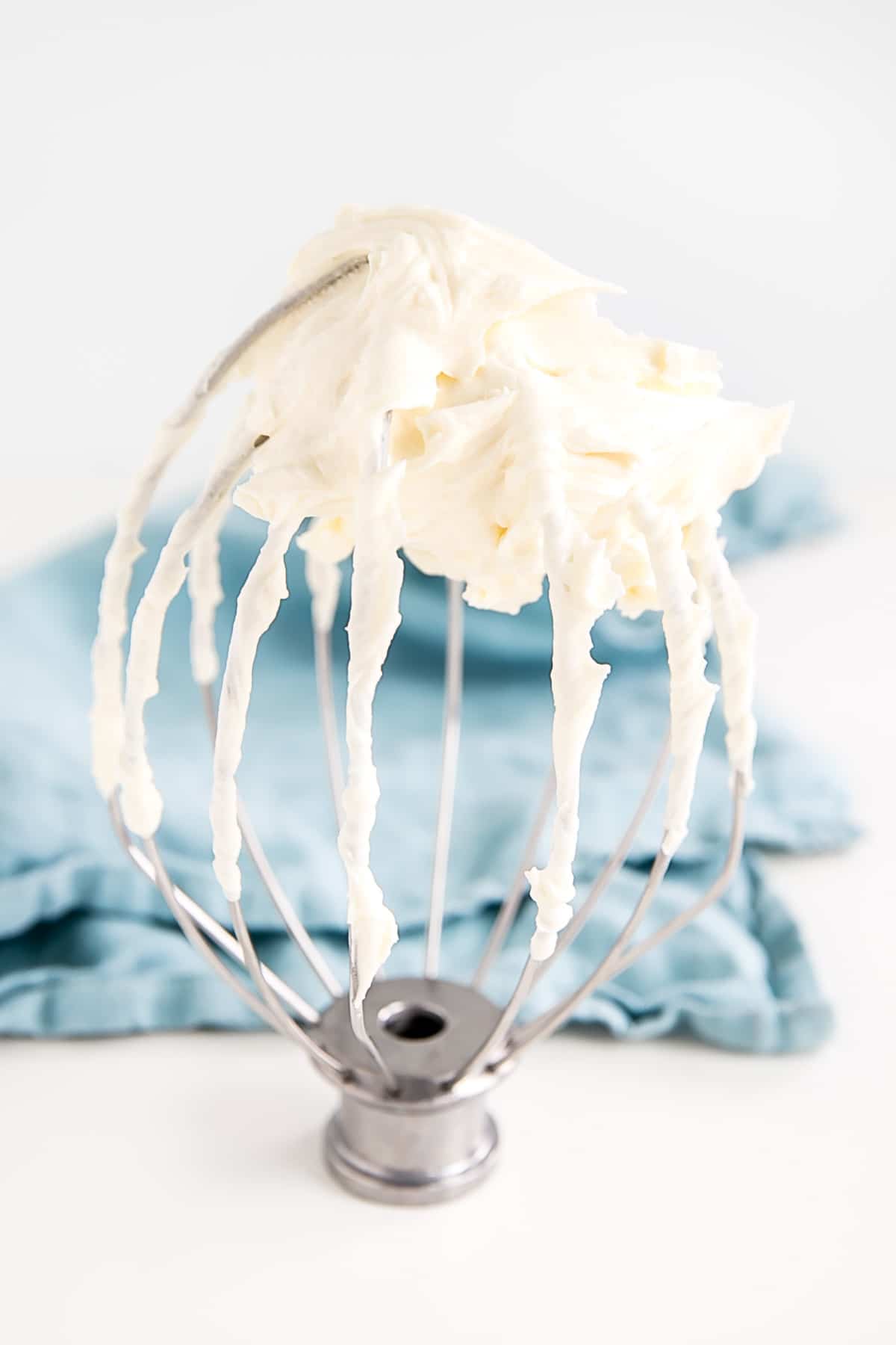 Ermine Frosting on a whisk attachment.