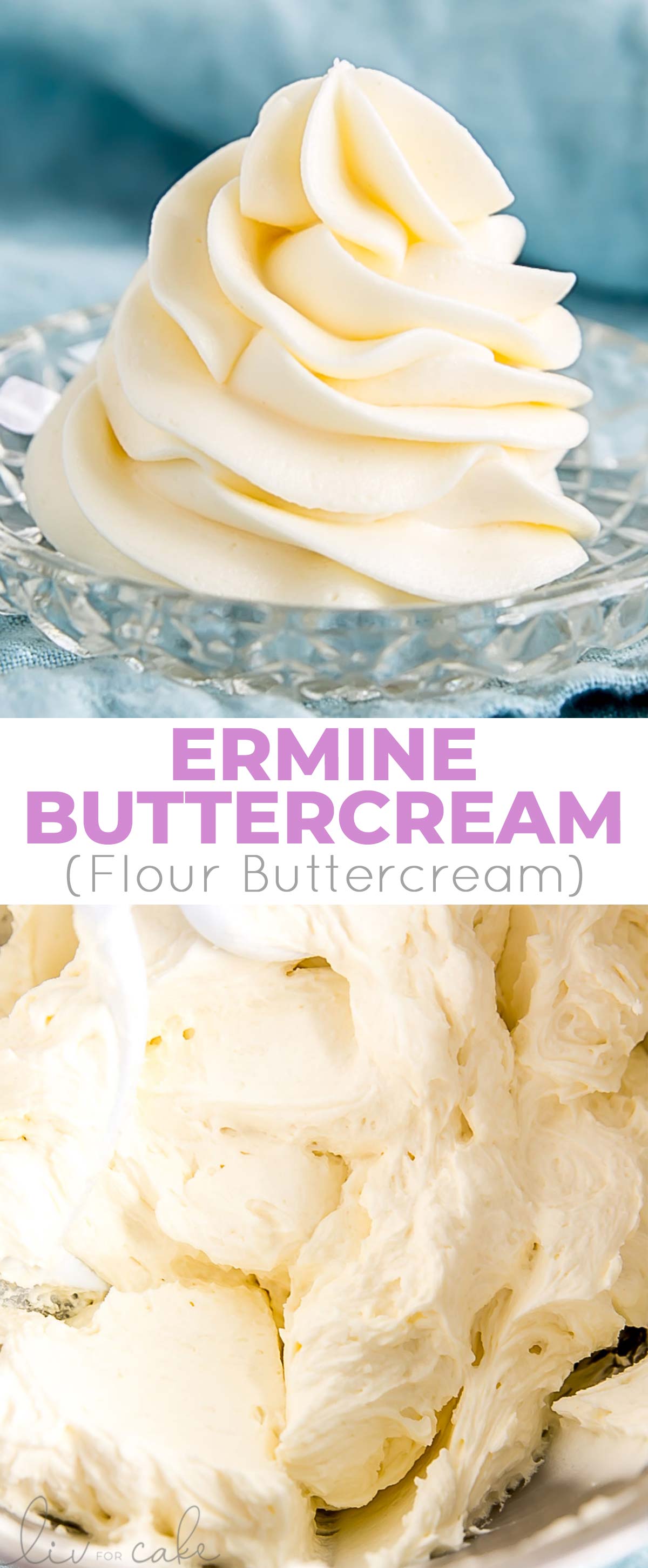 Ermine frosting photo collage with text.