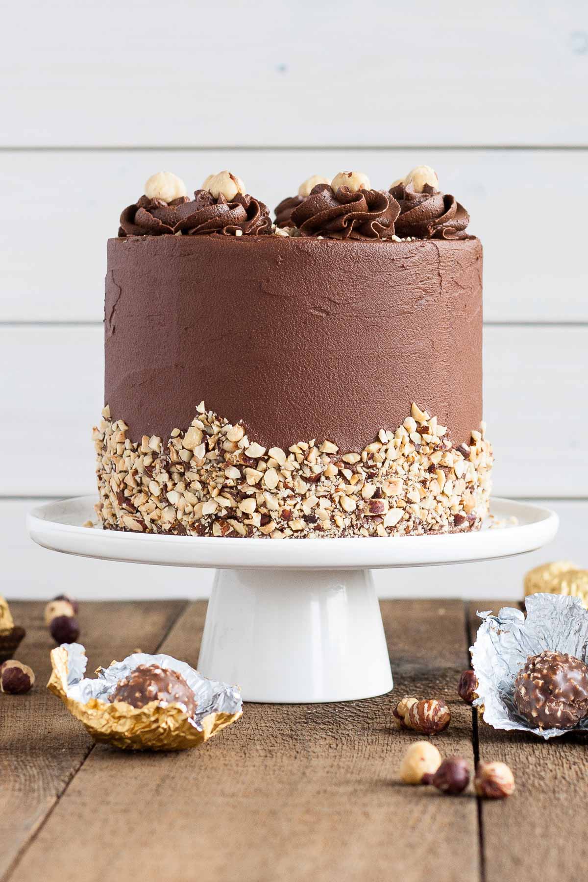 Ferrero Rocher Cake with hazelnut meringue