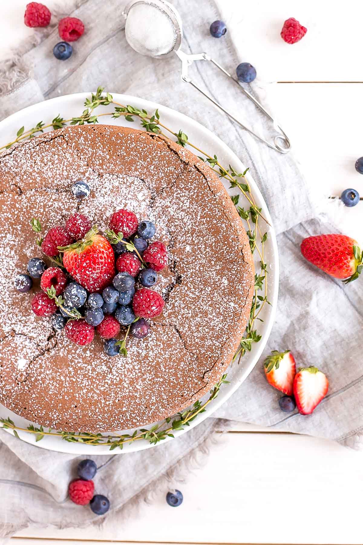 Cake on a white plate.