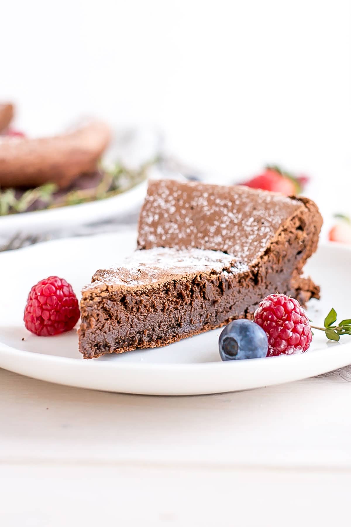 A close up of a piece of cake on a plate