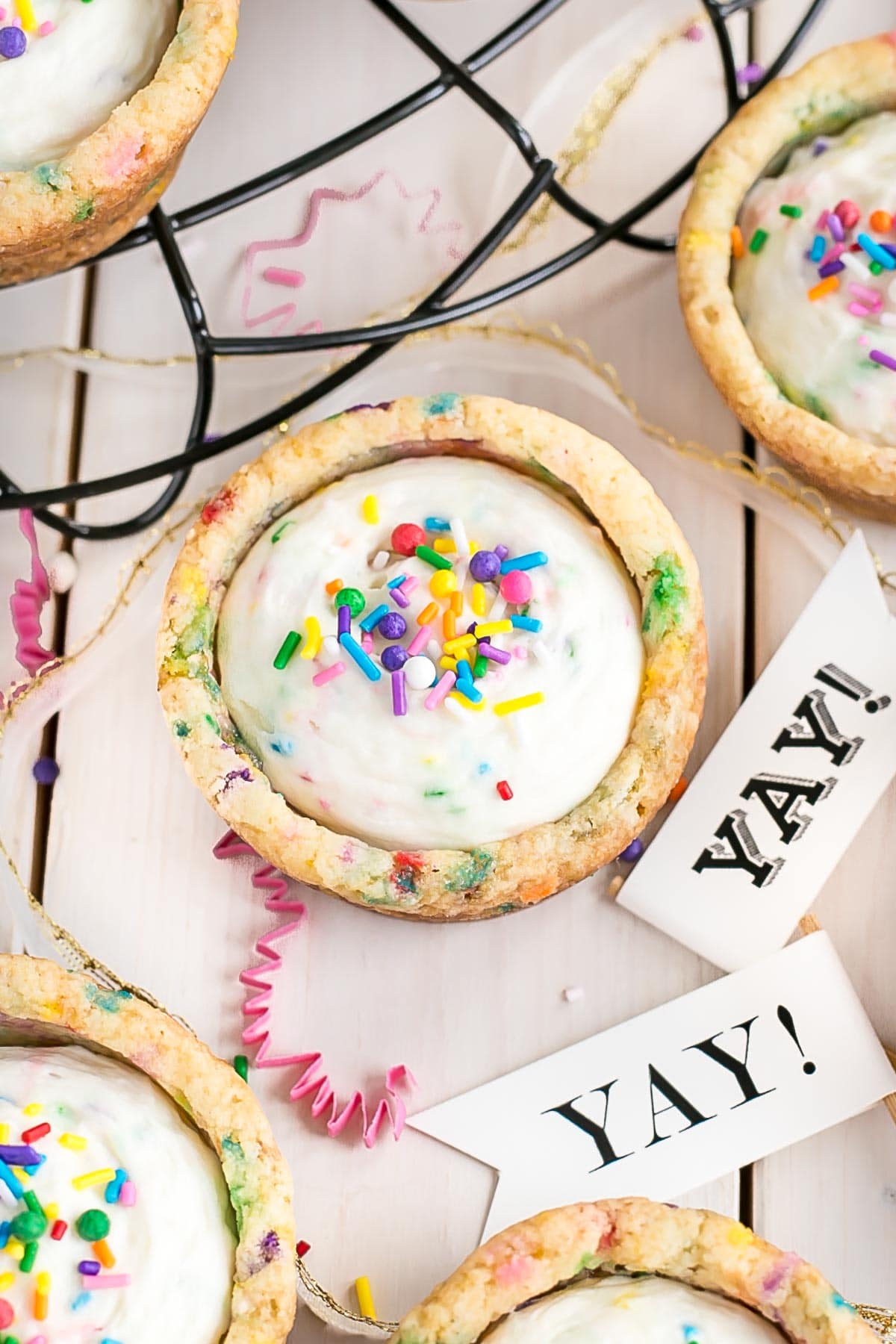 overhead shot of the cookie cups