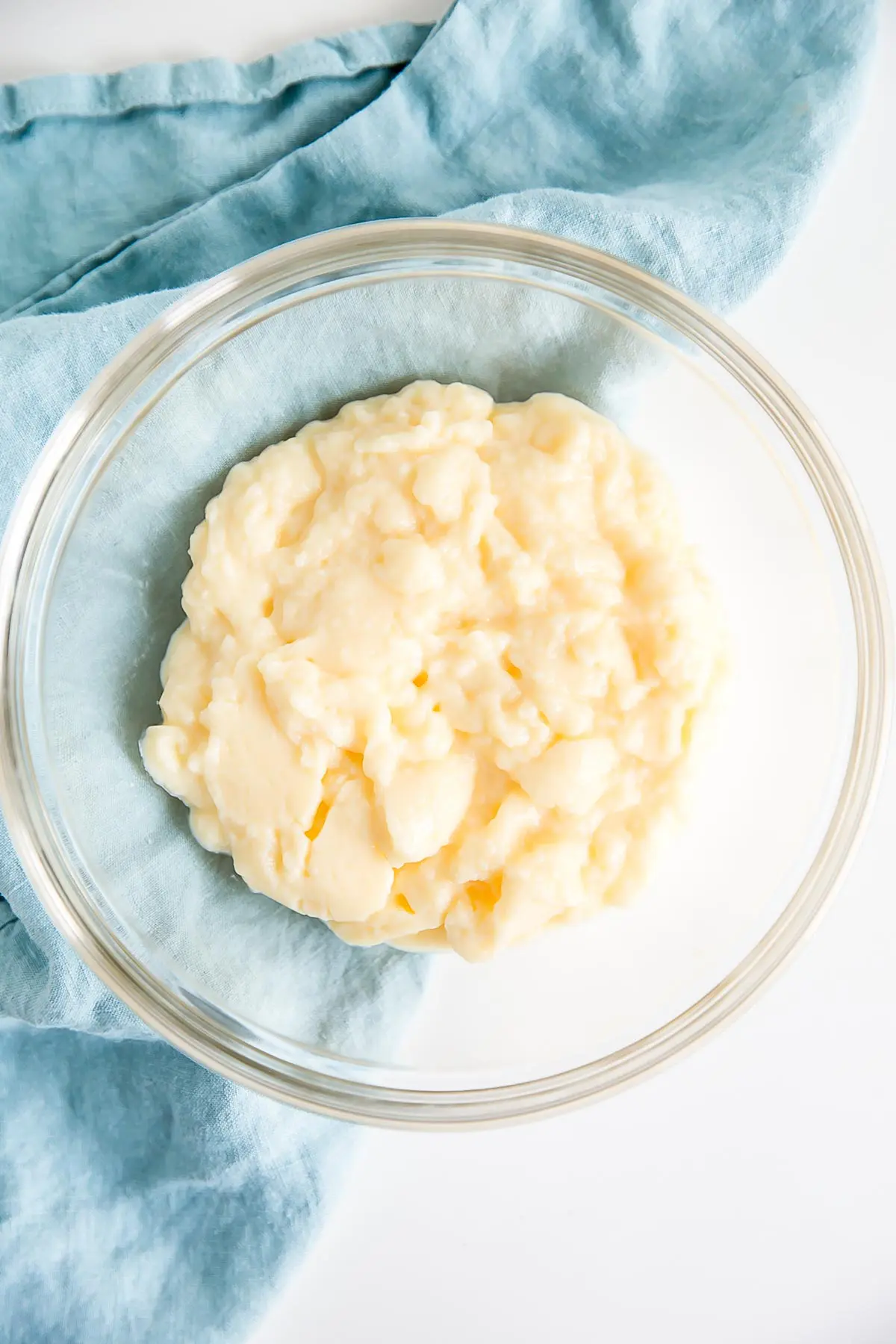 Unwhipped pastry cream in a bowl.