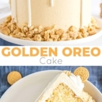 Golden Oreo Cake photo collage