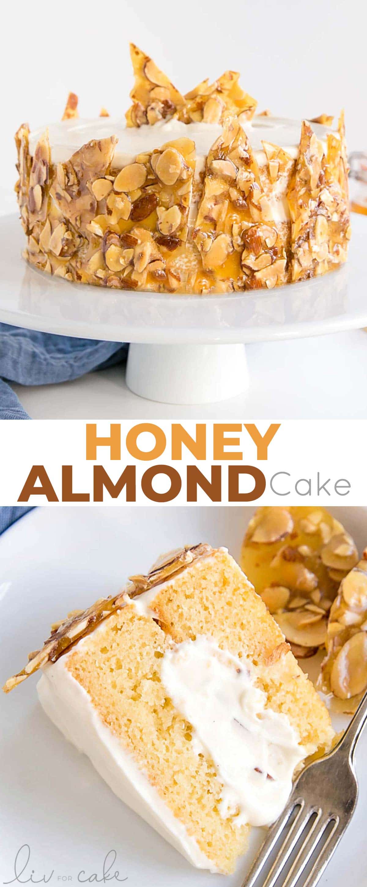 Honey Almond Cake collage.