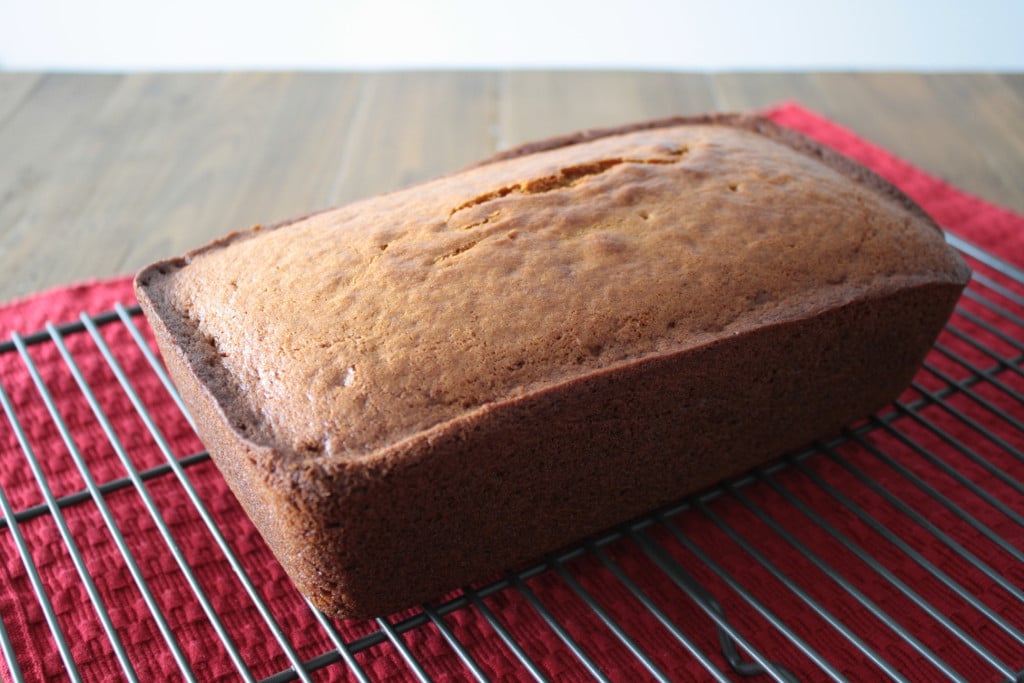 Loaf on a cooling rack.