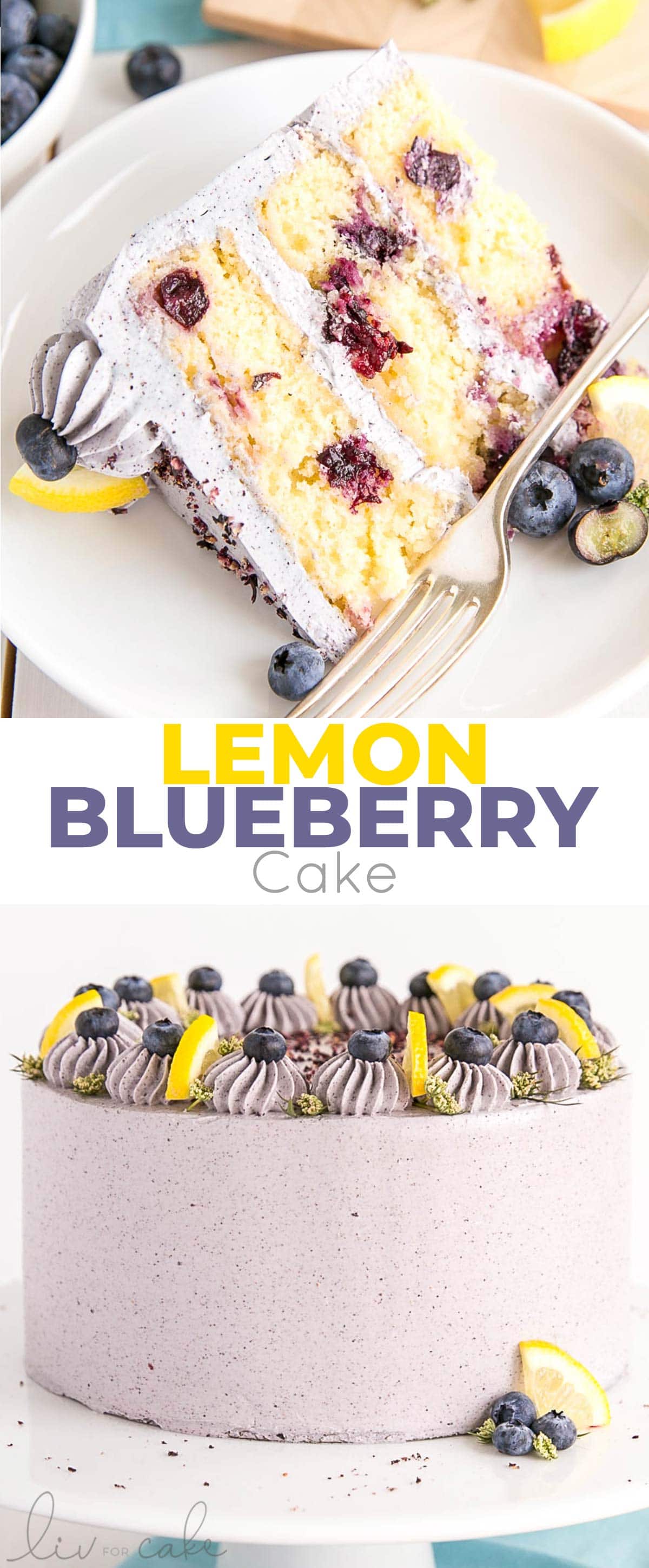 Lemon Blueberry Cake photo collage