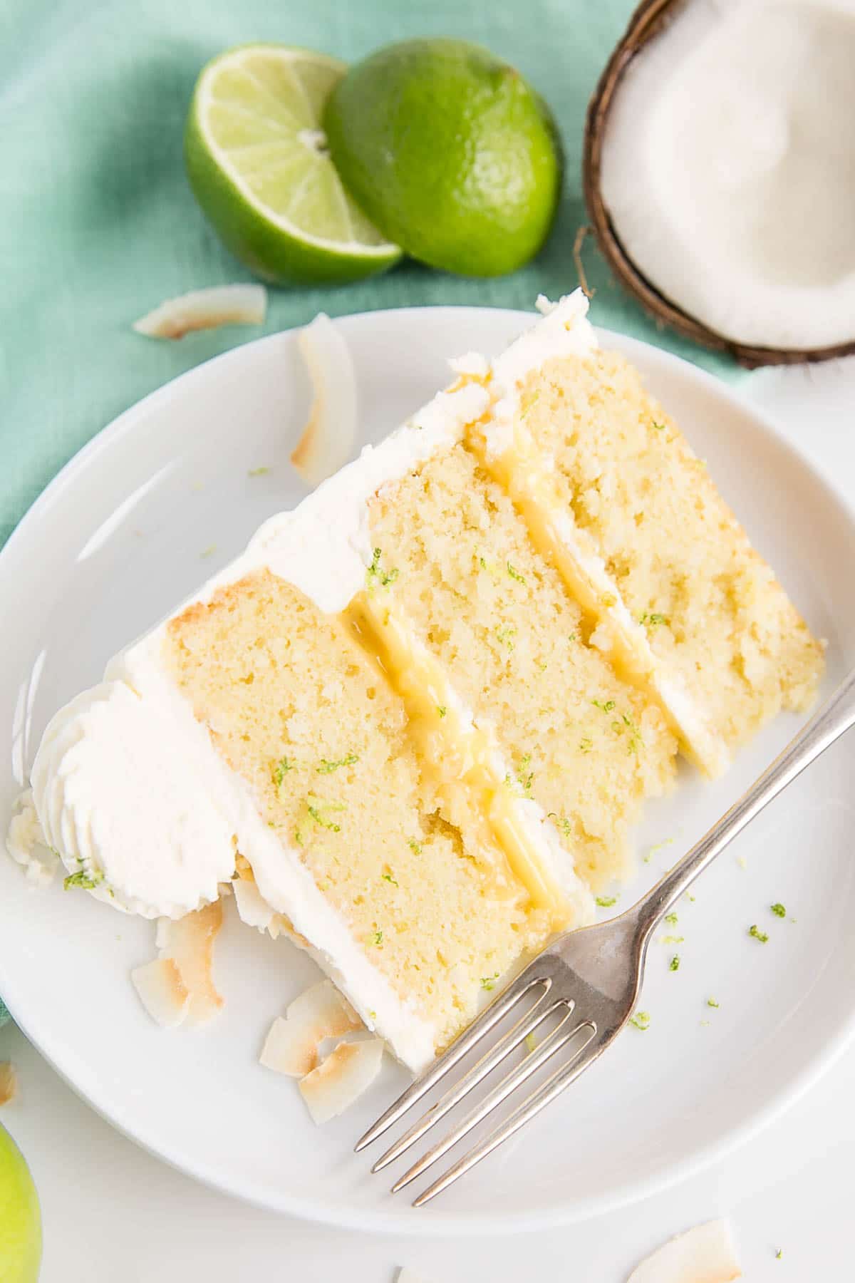 Slice of Lime & Coconut Cake