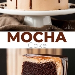 Mocha Cake! A rich dark chocolate cake with a silky mocha swiss meringue buttercream. | livforcake.com