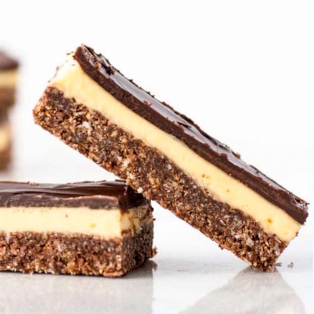 Nanaimo bars stacked.