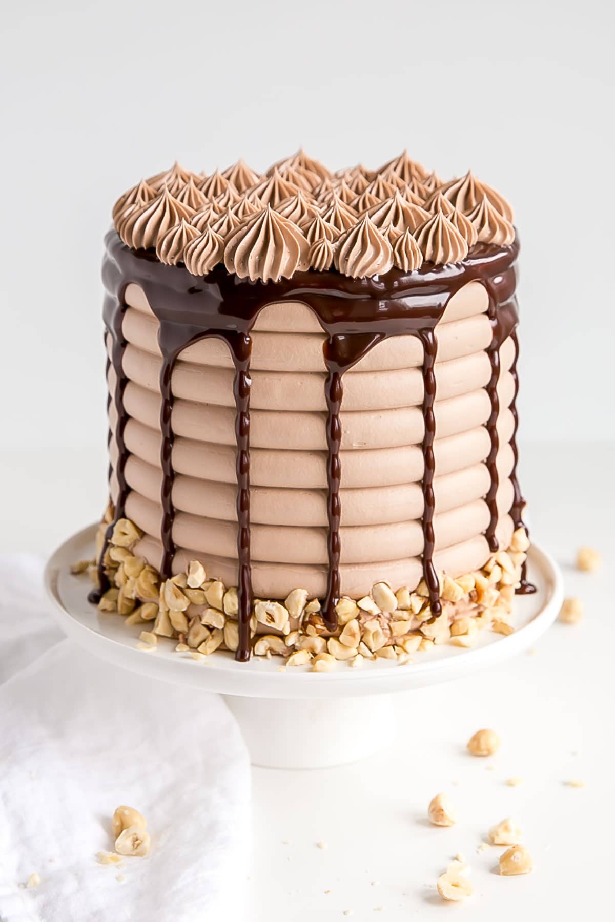 Nutella Cake with Nutella Swiss meringue buttercream and Nutella Ganache.