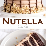 Nutella cake photo collage.