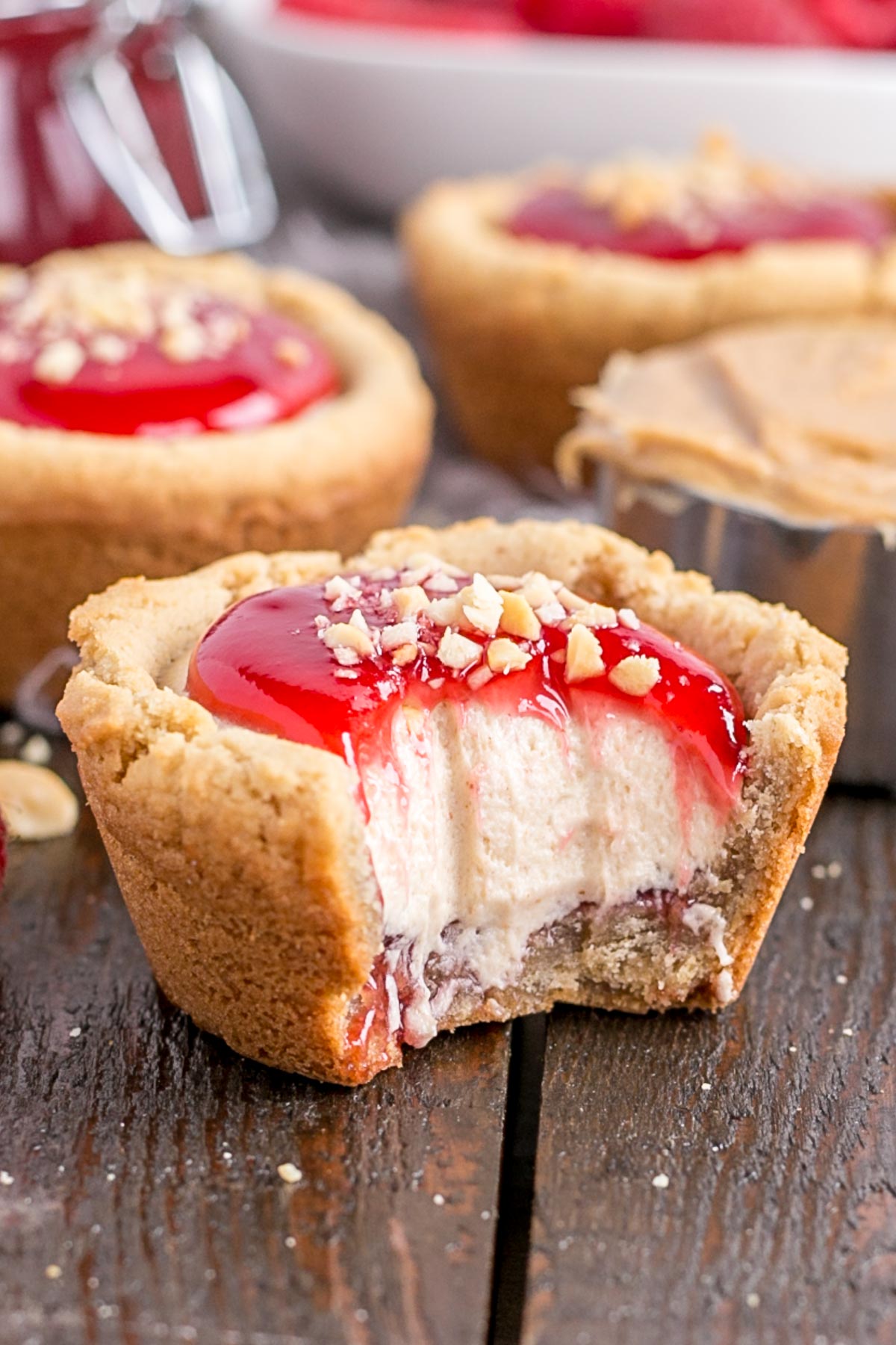 Cookie cup with a bite taken out.