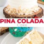 Pina Colada Cake photo collage.