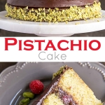 Pistachio cake photo collage