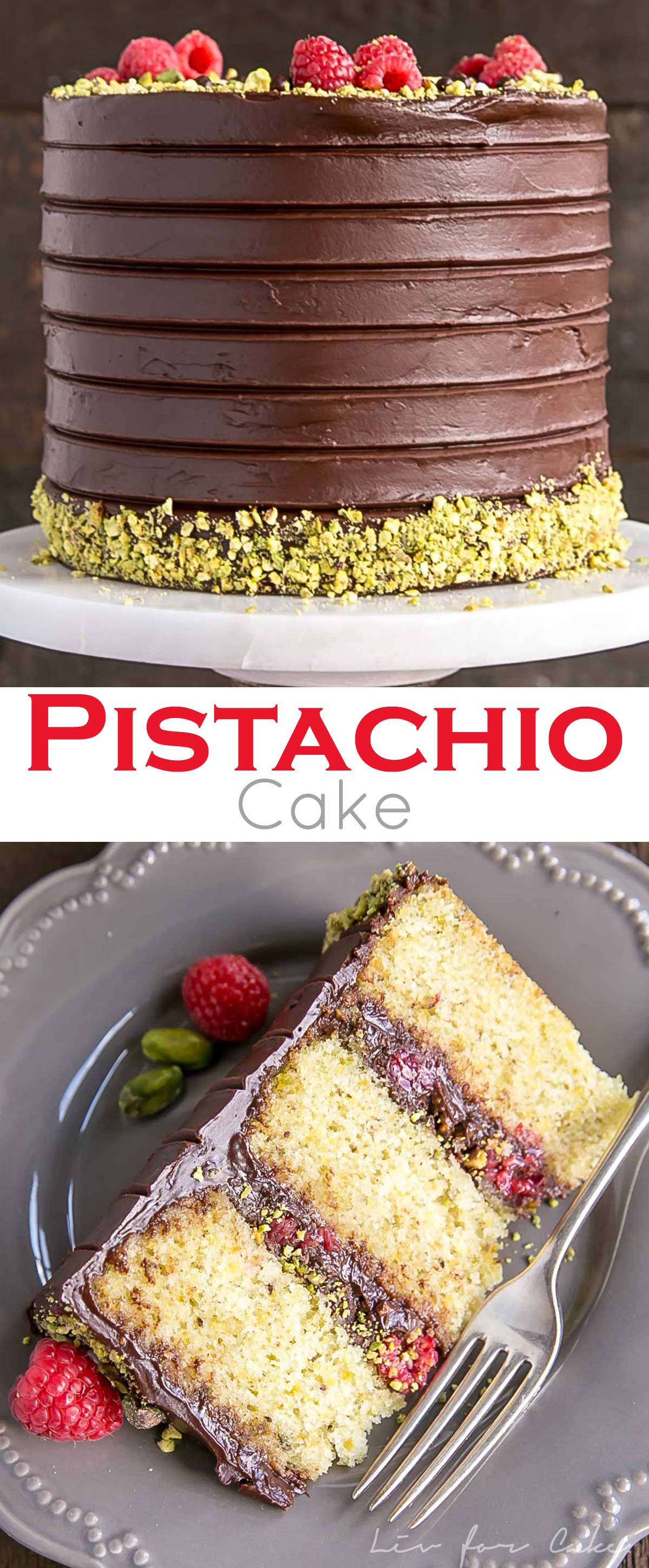 Pistachio cake photo collage