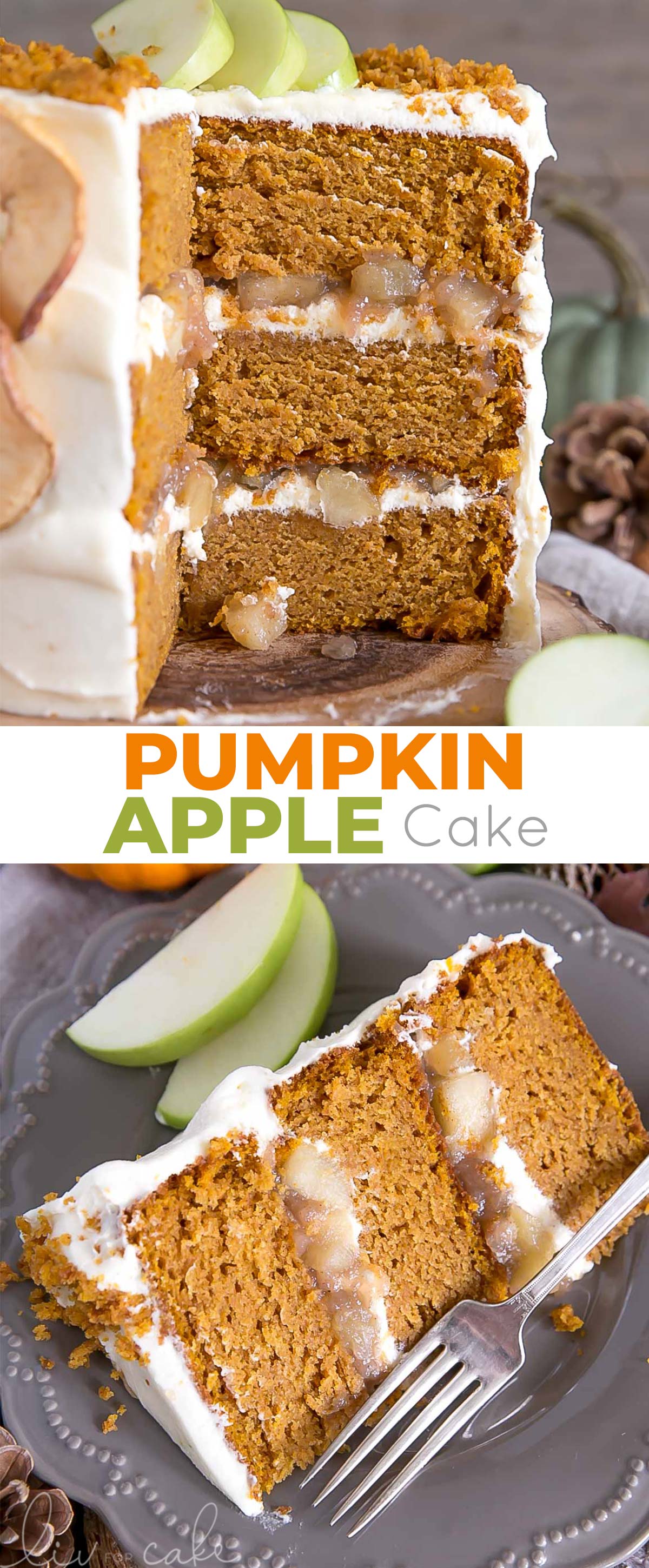 Pumpkin apple cake photo collage