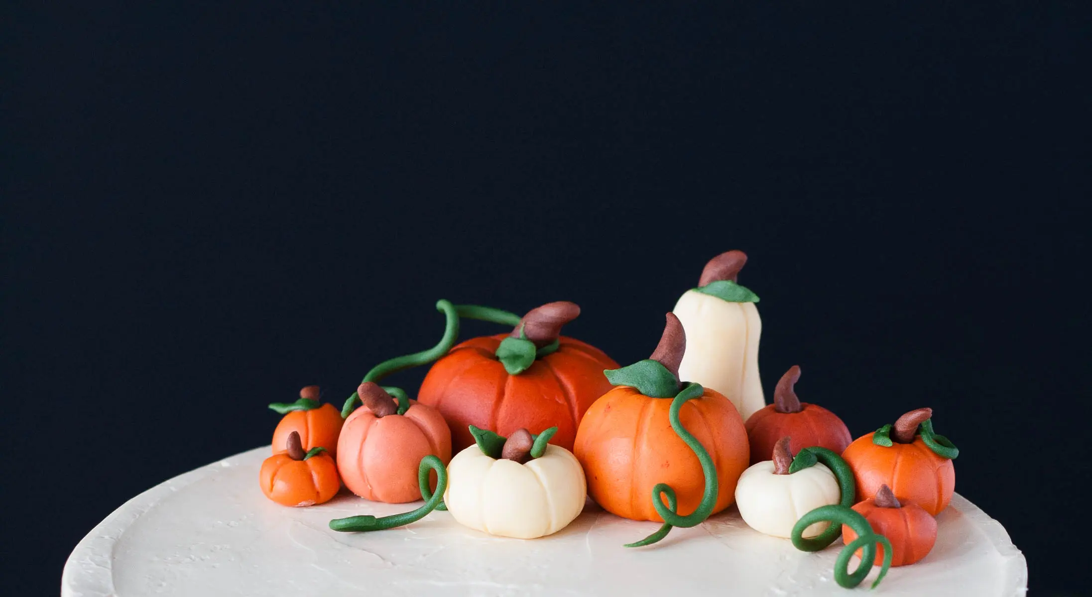 Close up of fondant pumpkins