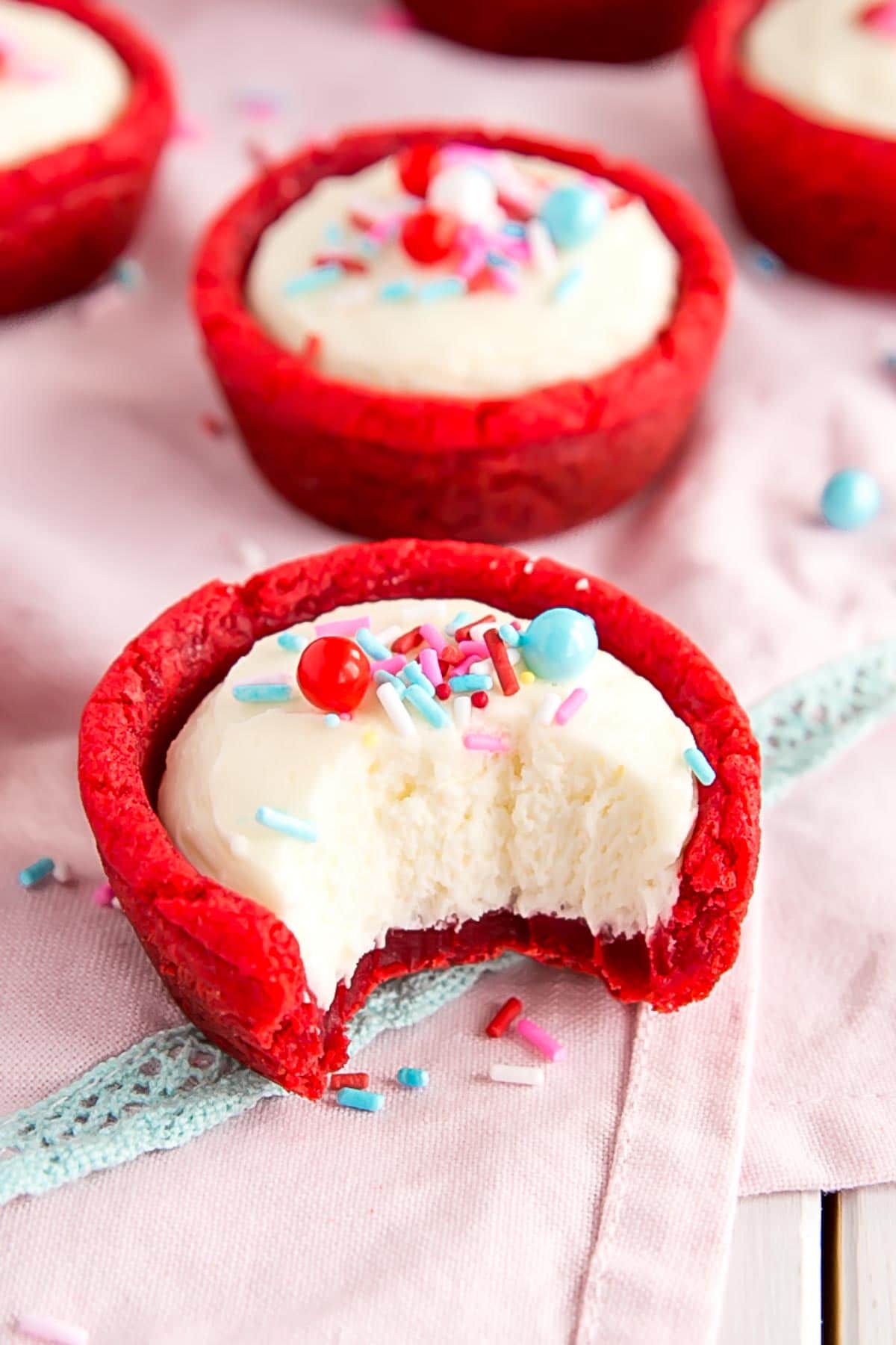 Cookie cup with a bite out