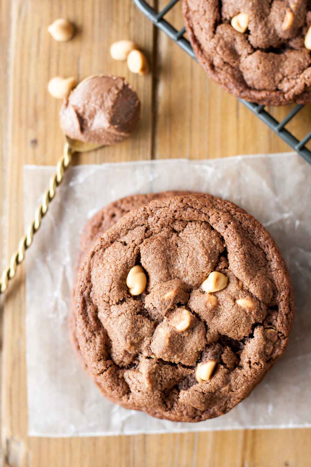 Overhead shot of a cookie